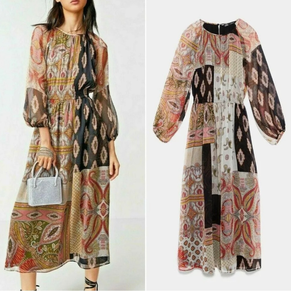 Zara Moroccan Midi Dress NWT